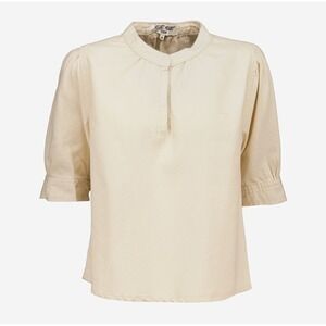 Velvet Heart Denim Blouse Womens M Cream Cotton Twill Casual Office Top